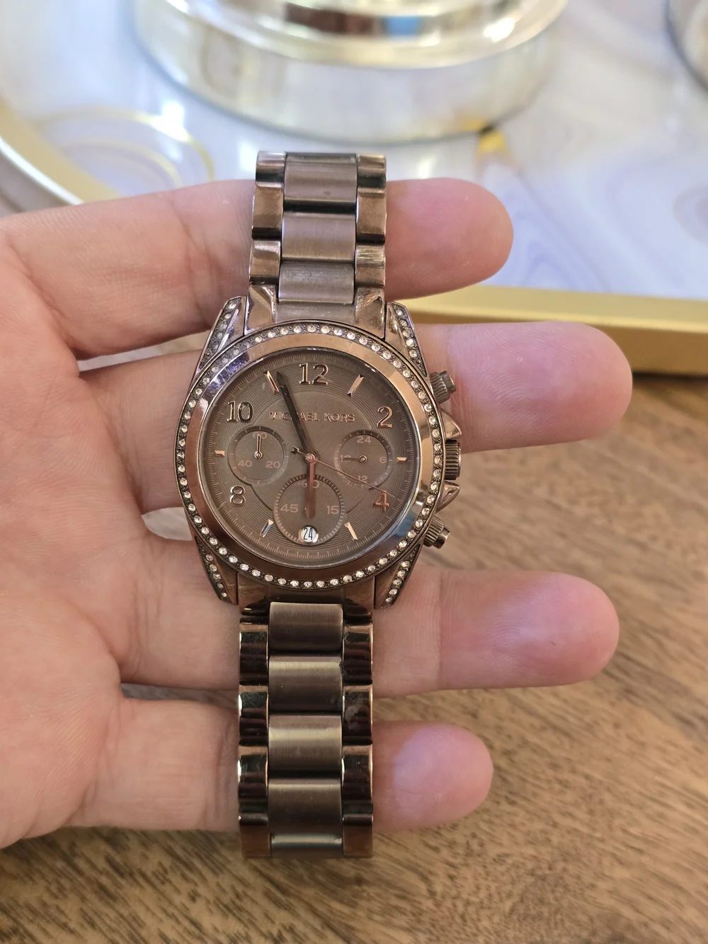 Michael Kors Men's Rose Gold-Tone Chronograph Watch